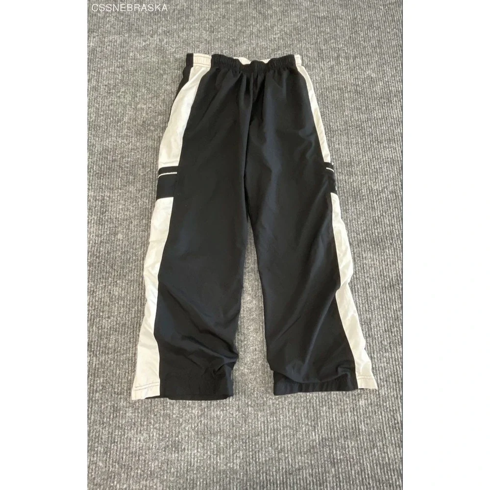 Nike Boys Track Pants Black White Lined Side Zip Vintage Y2K Sz L 14-16